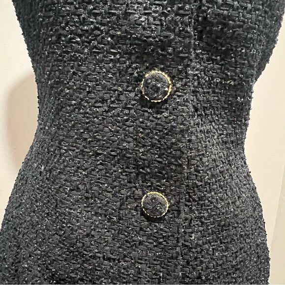 NWT Endless Rose Contrast Collar Tweed Mini Dress size medium women with pockets - Picture 6 of 16